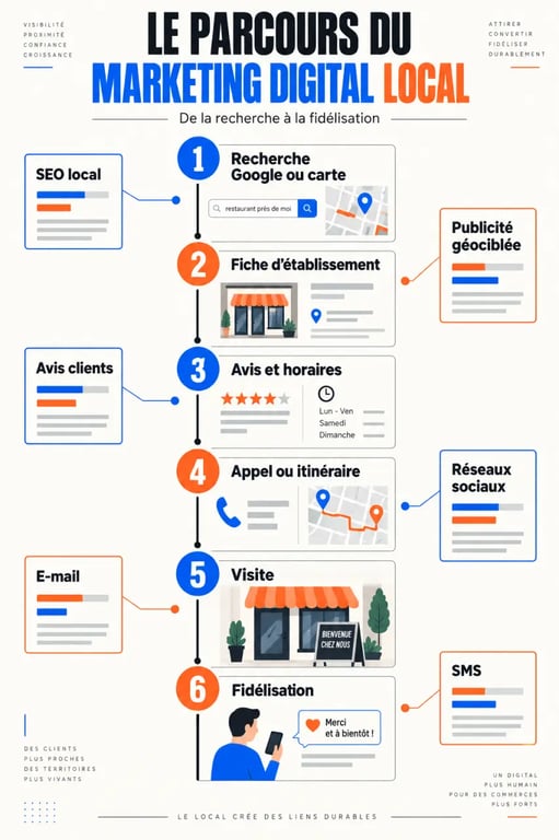 Parcours du marketing digital local de la recherche en ligne à la conversion