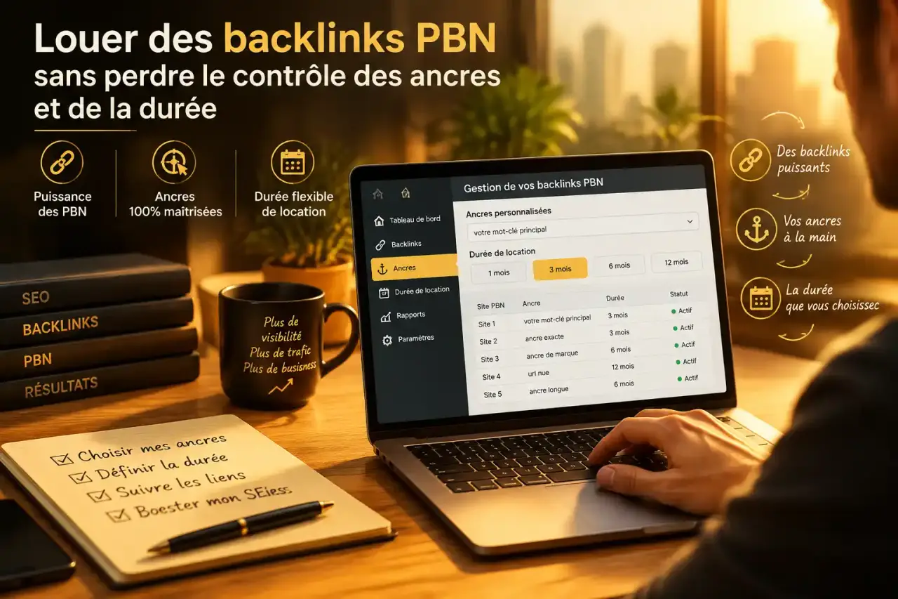Louer des backlinks PBN sans perdre le contrôle des ancres et de la durée